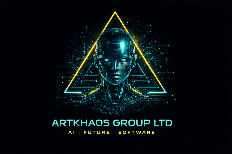 Premium AI-human portrait with neural circuitry and electronic glow